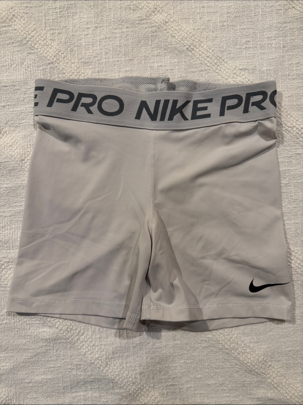Nike Pro Light Gray Compression Workout Shorts